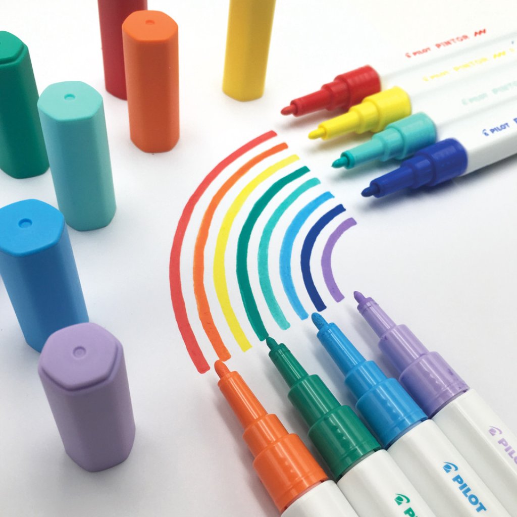 168网澳洲5结果官方PILOT Pintor Paint Markers next to a handrawn rainbow.